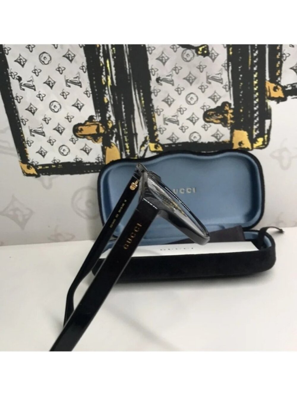 Luxury New Authentic Gucci GG1344O 005 Black Square Eyeglasses - Picture 14 of 14